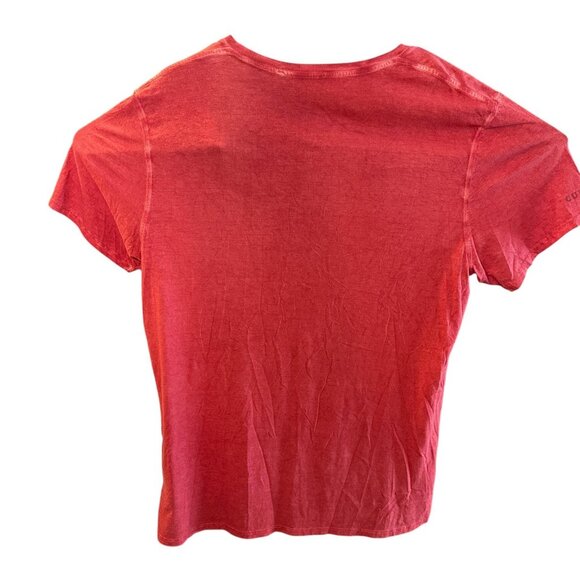 GUESS Los Angeles Shirt Mens Large Red V Neck Pima Cotton Short Sleeve Tee Soft - Picture 5 of 9